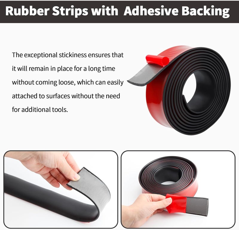 Heonay Self Adhesive Rubber Strips, Solid Neoprene Rubber Sheets Rolls Strips with Adhesive Backing, Self Stick Rubber Gasket Pads for DIY, Seals, 3" Wide x 1/8" Thick x 120" Long - Image 2